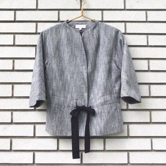 Talbots Sarbonne Jacket Blazer Tie Waist Tweed Belted Sz 6 Office Career… - Picture 2 of 7